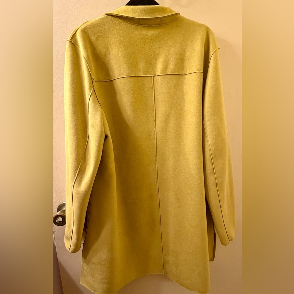 Joan Vass- New York Yellow Faux Suede Women's Shacket/Jacket, Size. XL - Picture 2 of 7